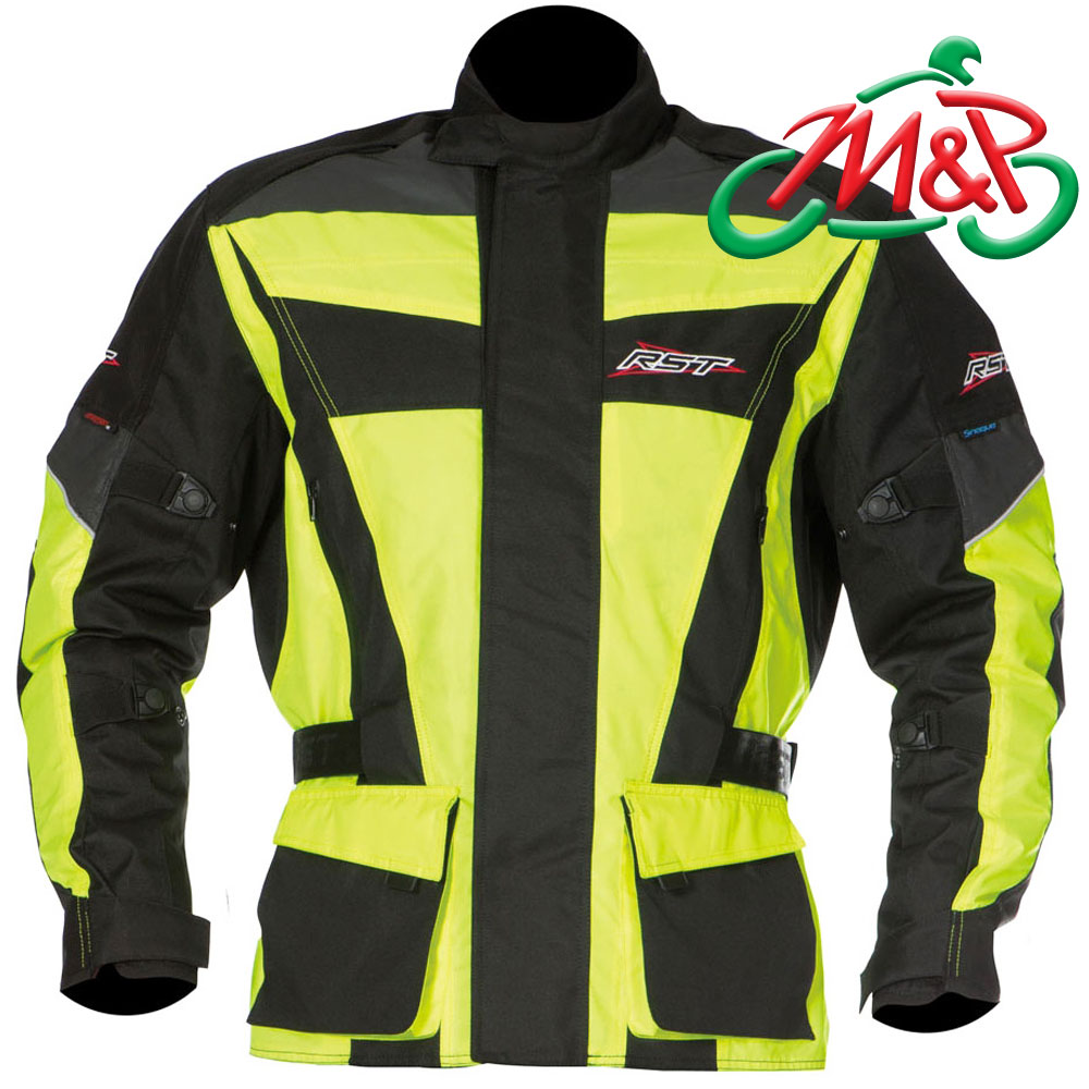 Mens RST Alpha II Waterproof Motorcycle Jacket Fluorescent Flo Yellow